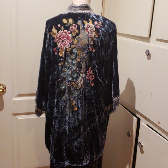 Nwt Johnny Was embroidered Velvet Kimono size L - Picture 4 of 8